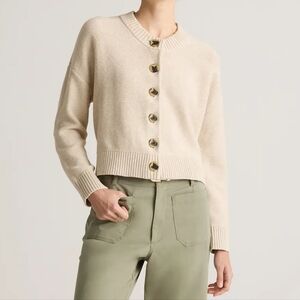 Quince Cream Button-Up Cardigan